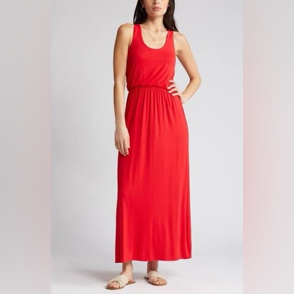 Caslon Dresses & Skirts - Caslon Elegant Red Jersey Maxi‎ Dress Size Small NWT